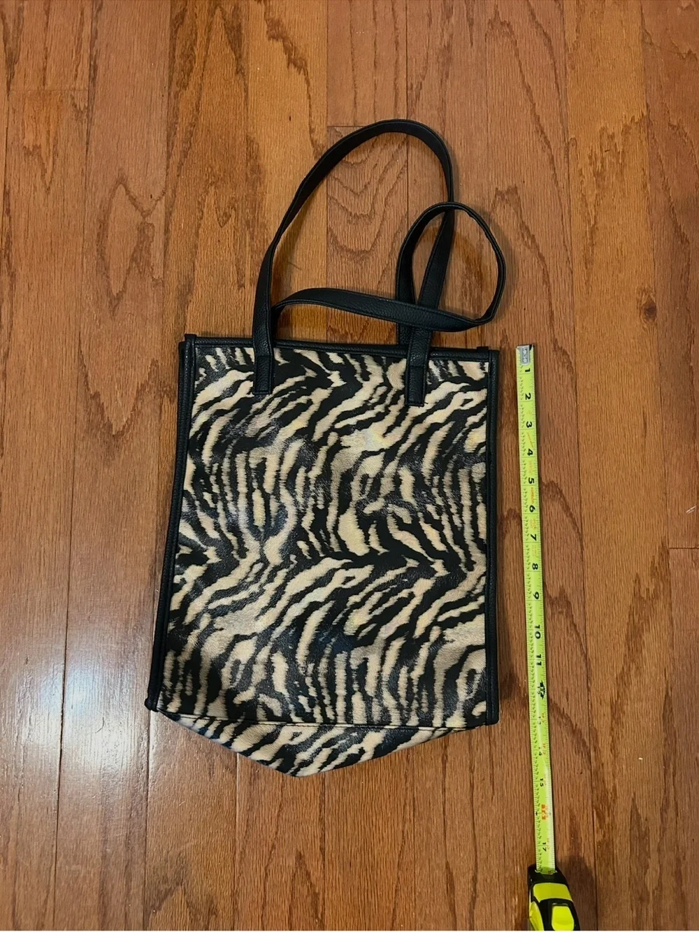 Zebra Print Tote Bag Statement Animal Print Shoulder Bag